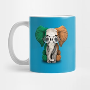 Baby Elephant with Glasses and Irish Flag Mug